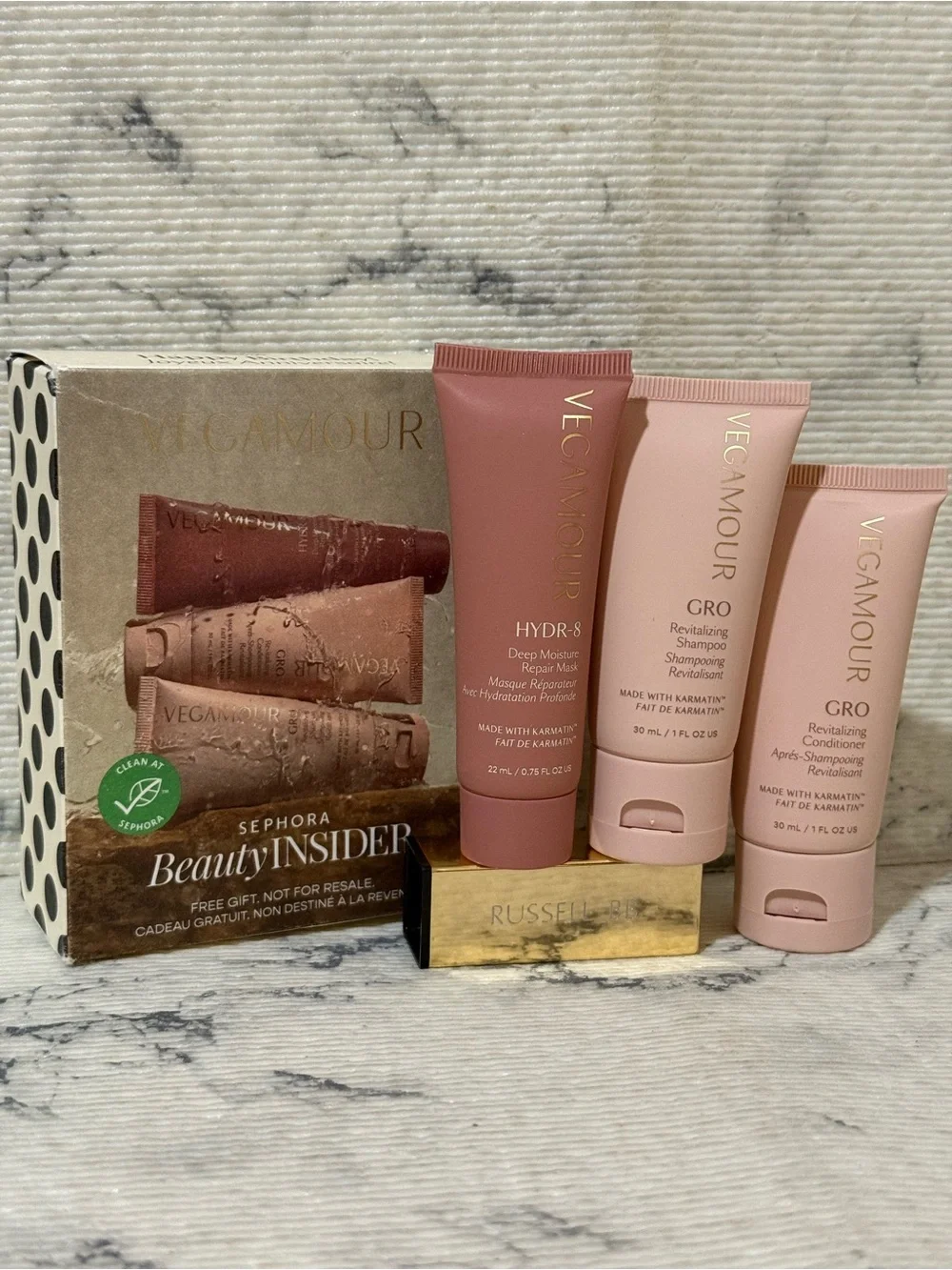 Vegamour GRO Revitalizing Shampoo & Conditioner & Repair Mask Travel Gift Set
